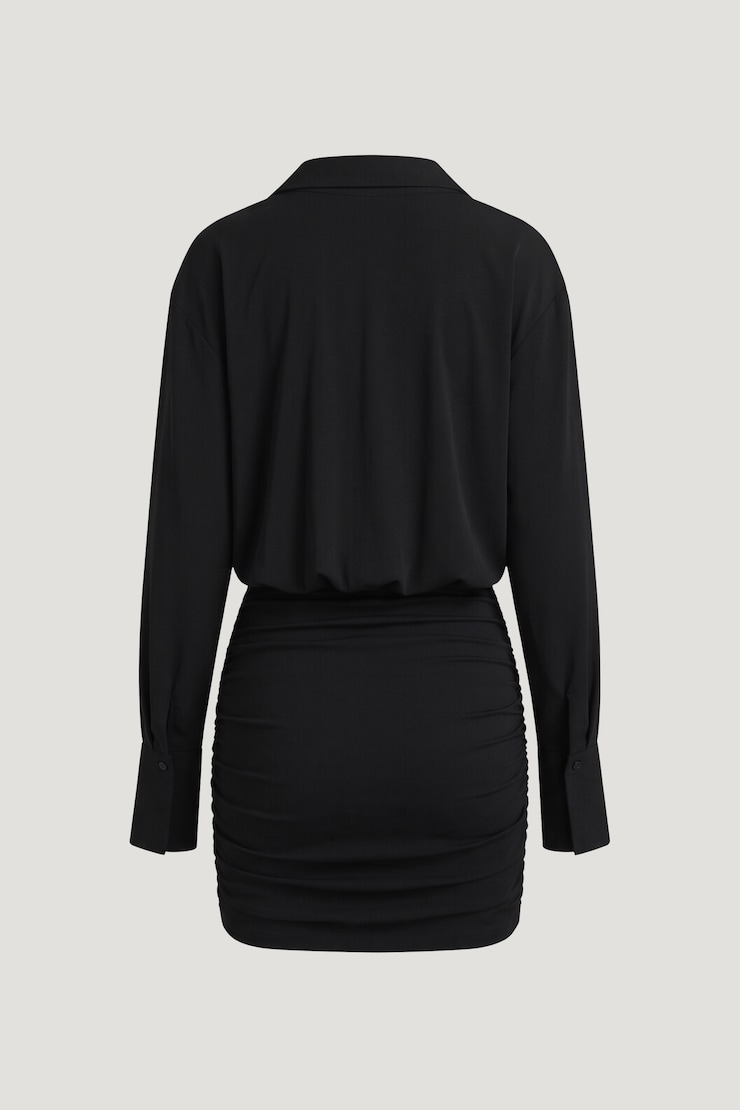 Sculpt Mini Shirt Dress Jet Black large