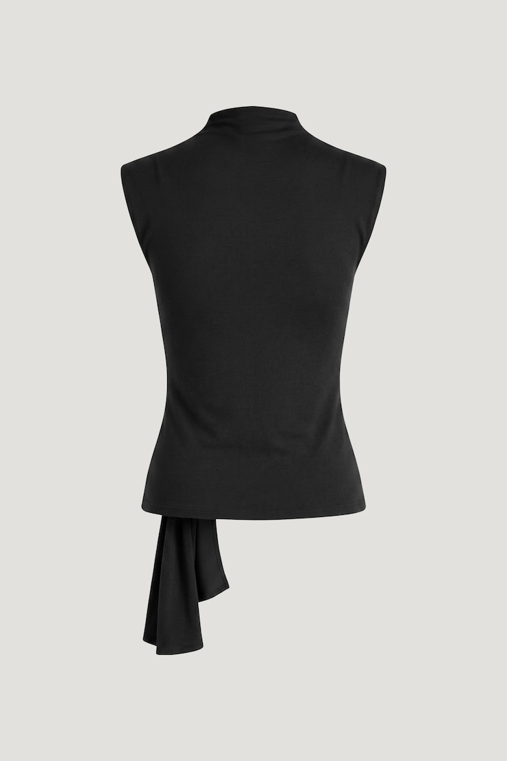 Sculpt Draped Scarf Top Jet Black large