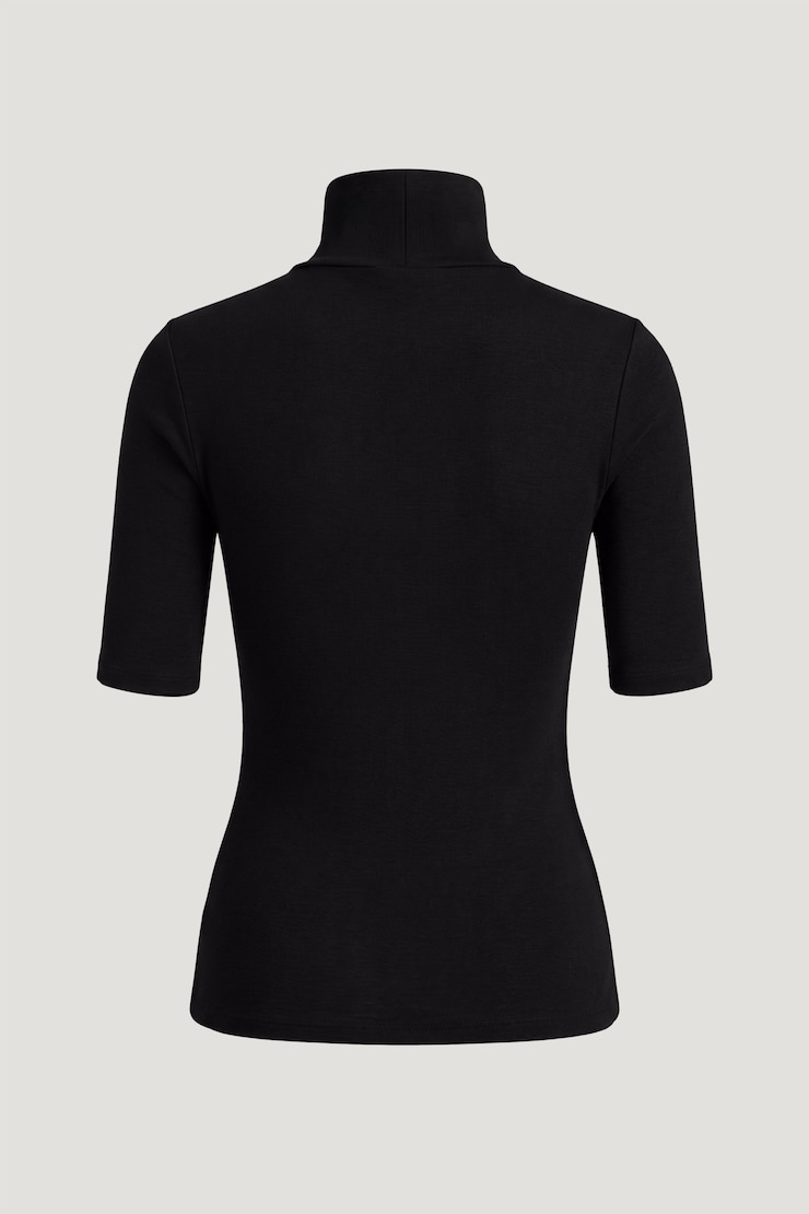 3/4 Sleeve Turtleneck Top Jet Black large
