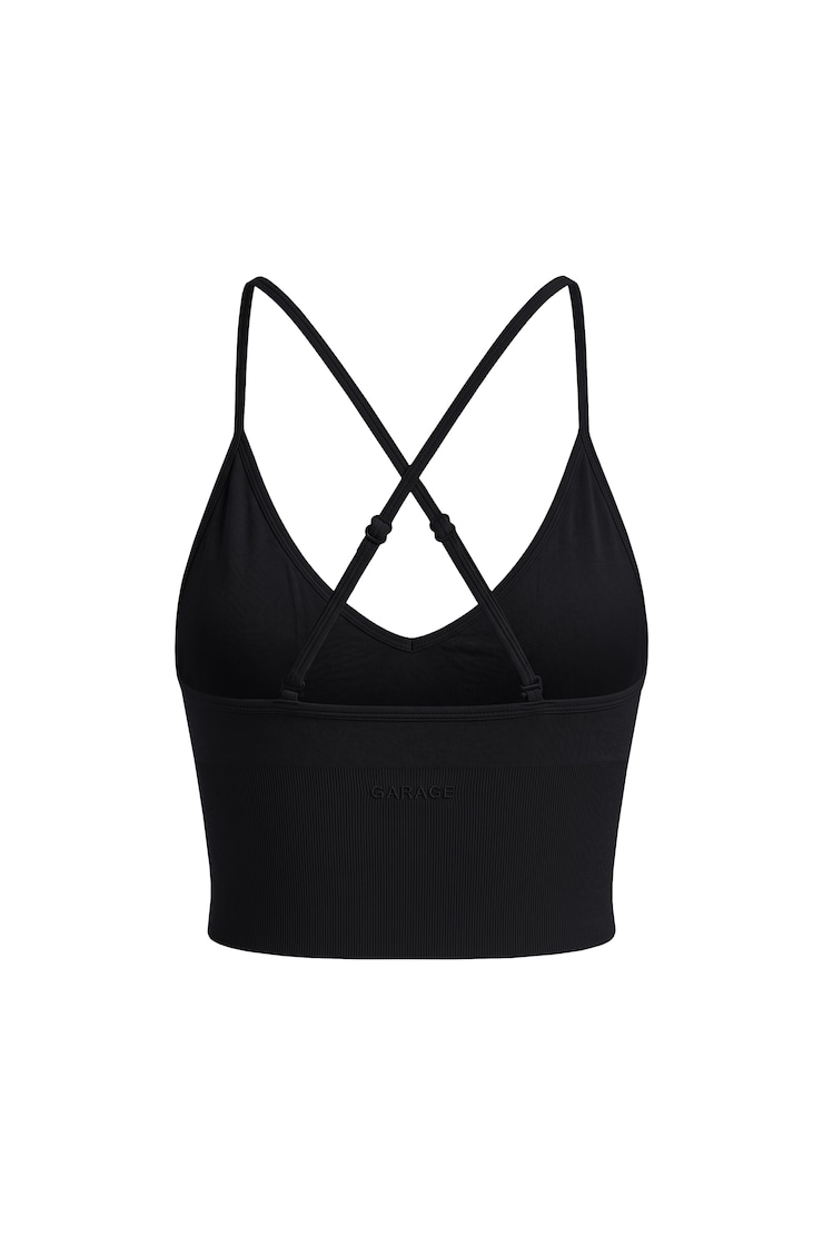 Active Seamless V-Neck Cami Top, Jet Black, large