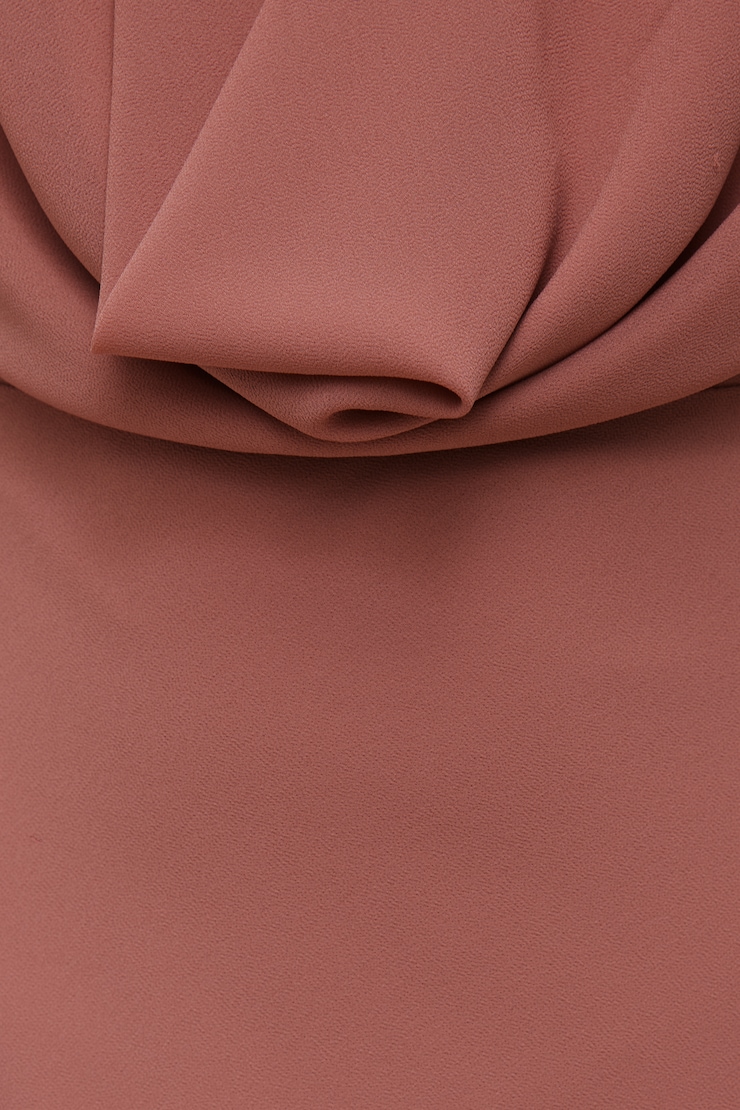 Plunge Cowl Neck Maxi Dress Withered Rose Pink large