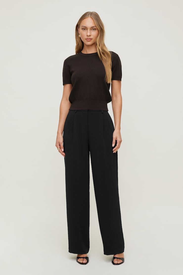 Pantalon fluide à jambe large Alex Noir encre airflow large