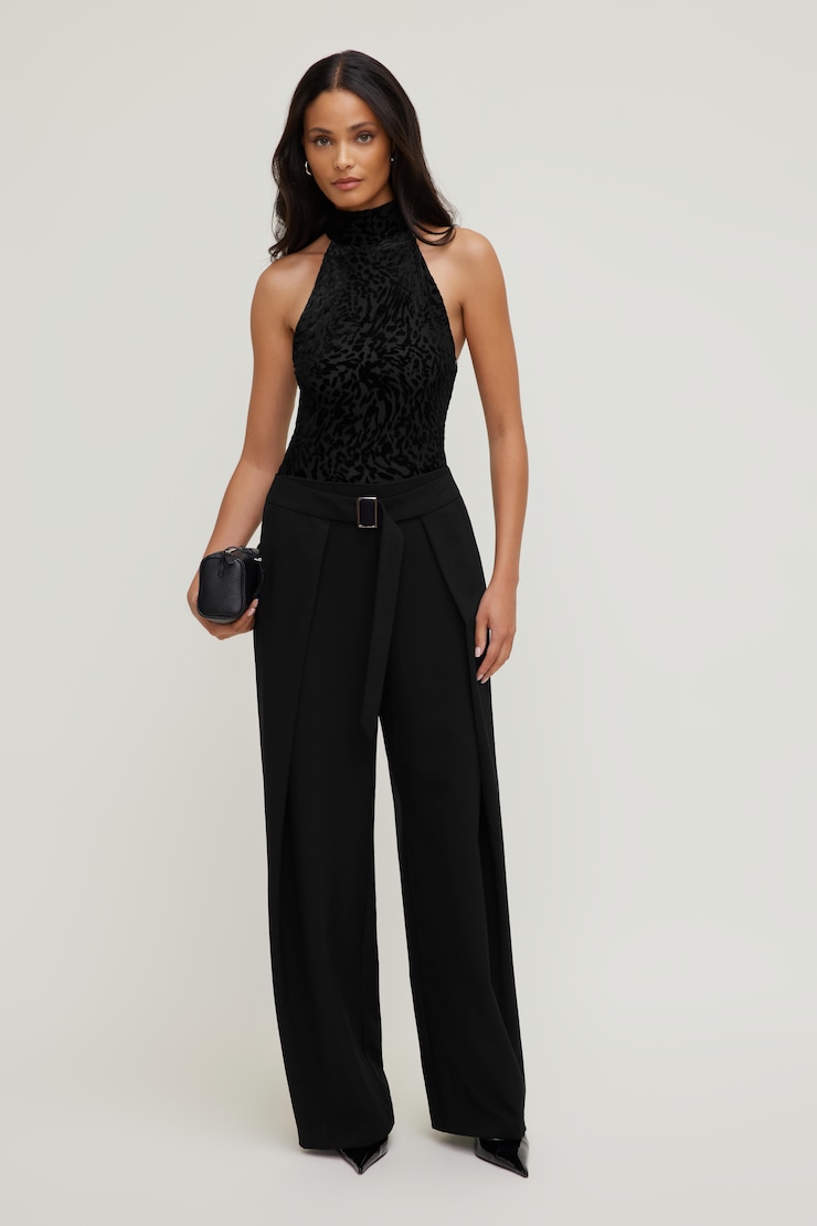 Burnout Halter Bodysuit Jet Black large