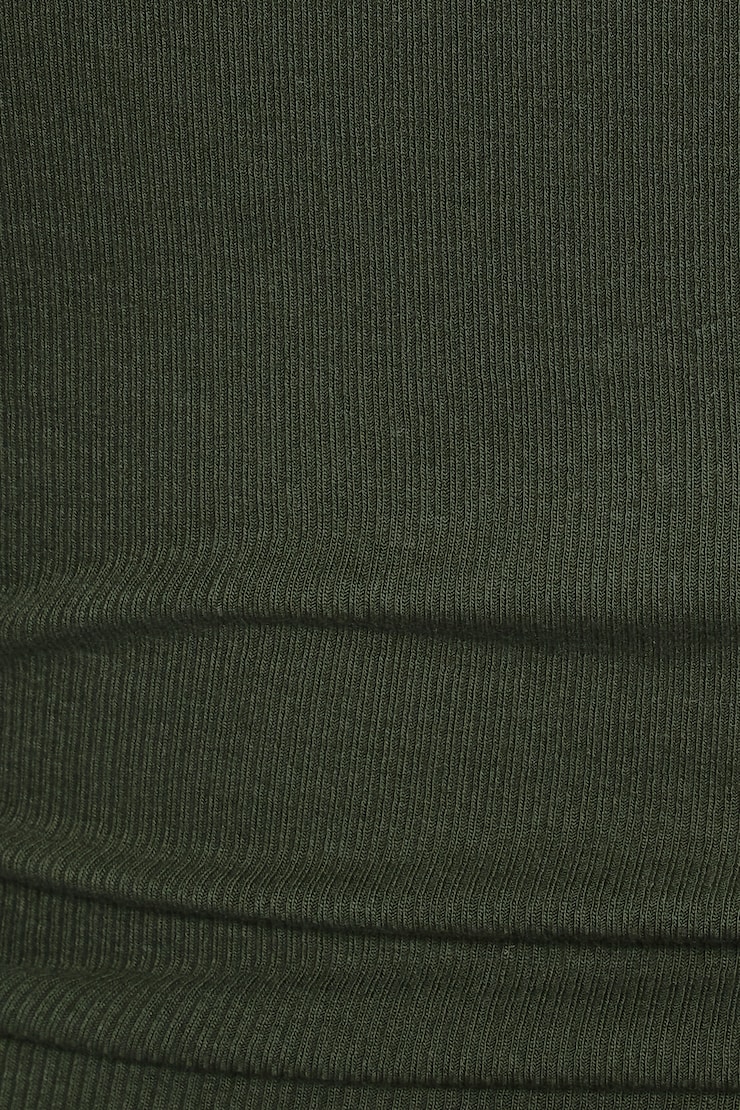 SnatchRib Crewneck Henley Long Sleeve Top, Olive Obsession, large