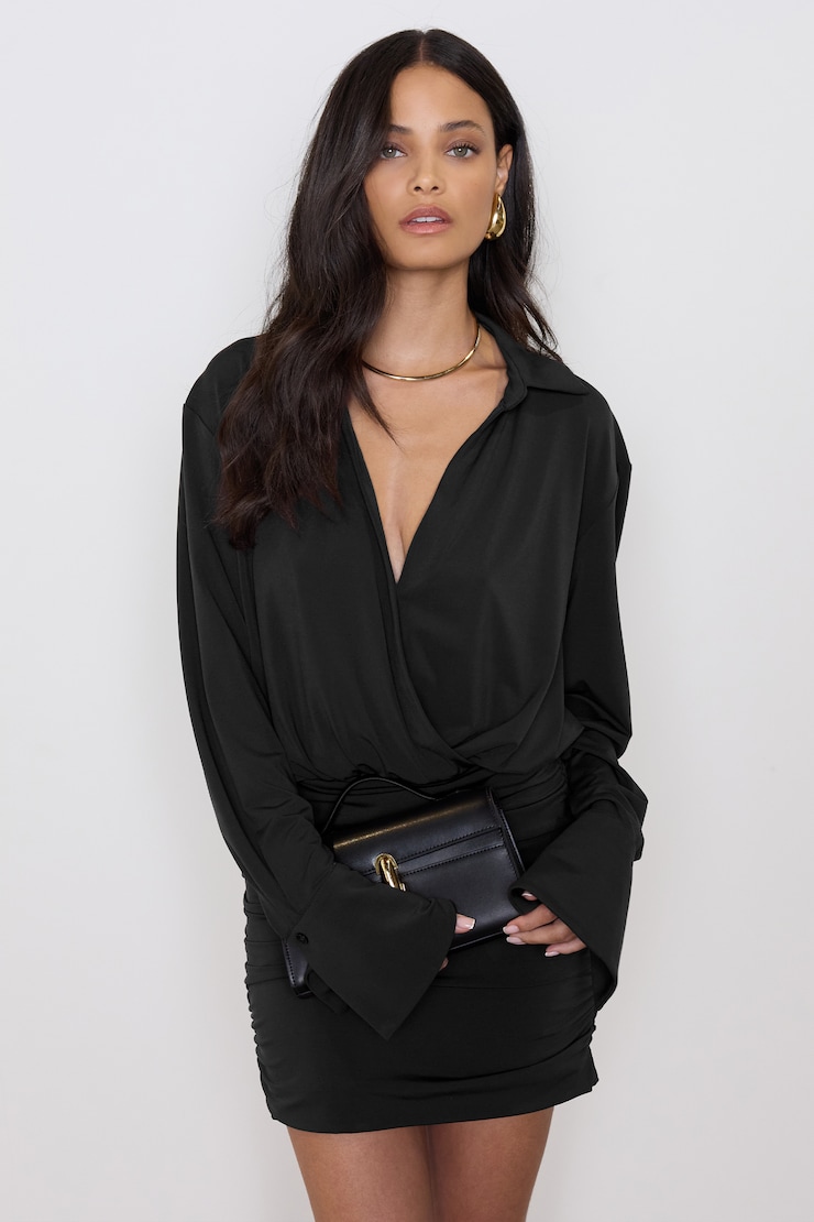 Sculpt Mini Shirt Dress