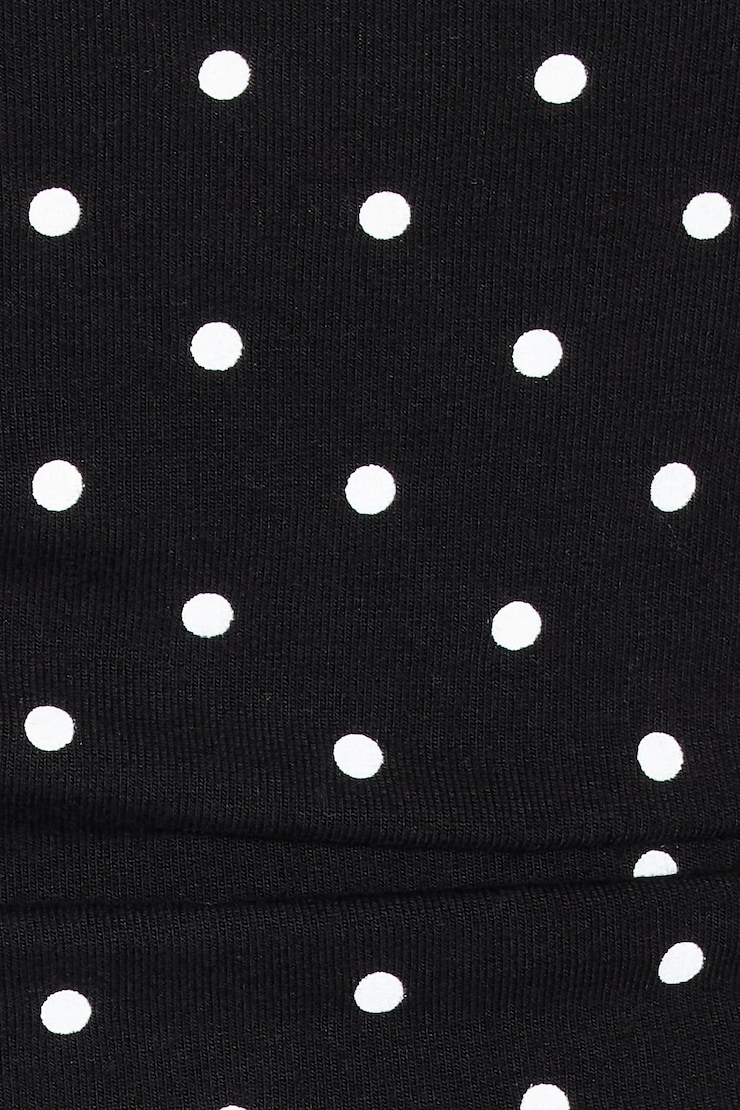 StretchTerry™ Plunge Halter Top, Jet Black/White Polka Dots, large