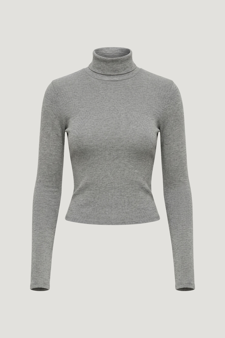 Turtleneck Sweater Classic Heather Gray large