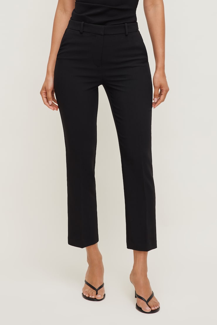 High Rise Slim Fit Pants Jet Black large