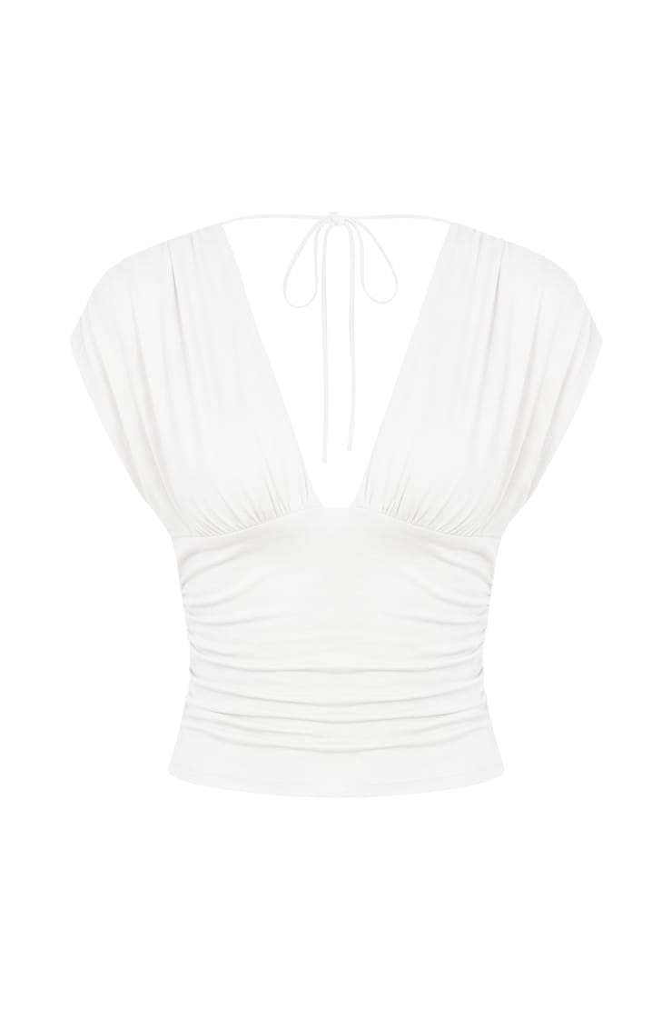 Plunge Open Tie Back Top