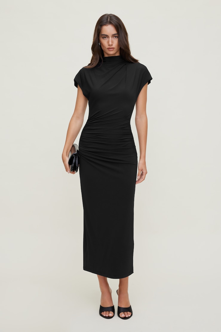 Sculpt Ruched Midi Dress