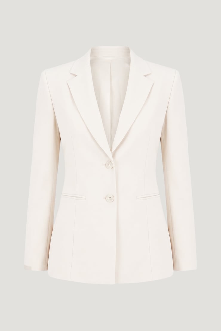 Lara Cinched Crepe Blazer Calming Off White large