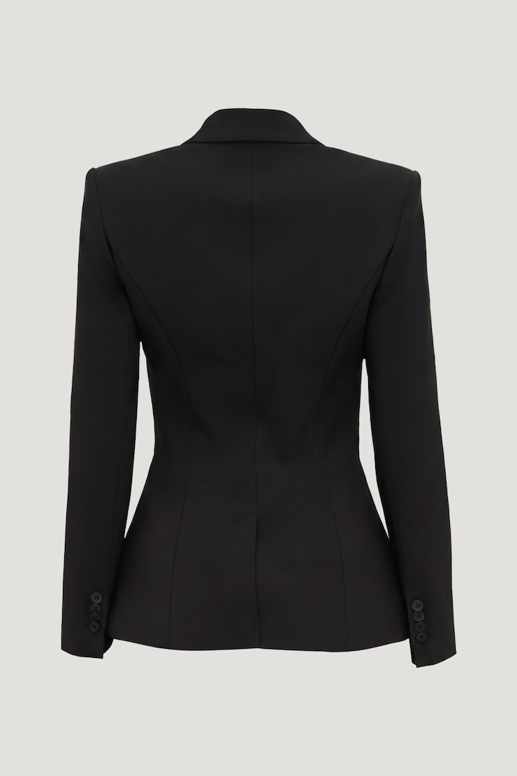 Lara Cinched Crepe Blazer Jet Black large
