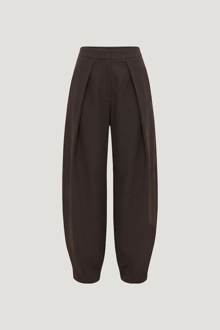 Simone Barrel Leg Pants Java Brown large