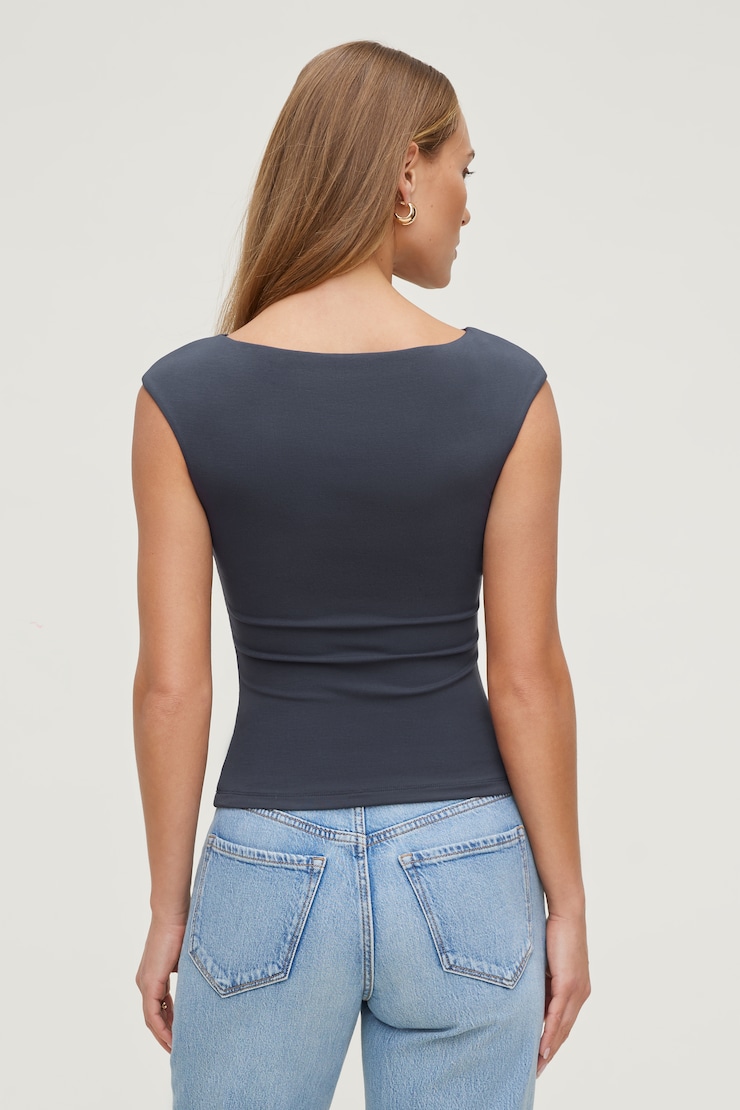 Cap Sleeve T Shirt India Ink Grey large