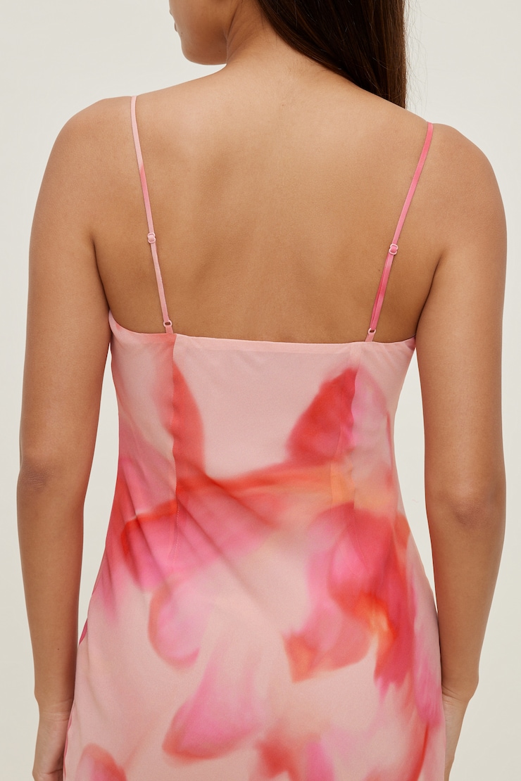 Alessia Maxi Slip Dress Floral Abstract Pink large