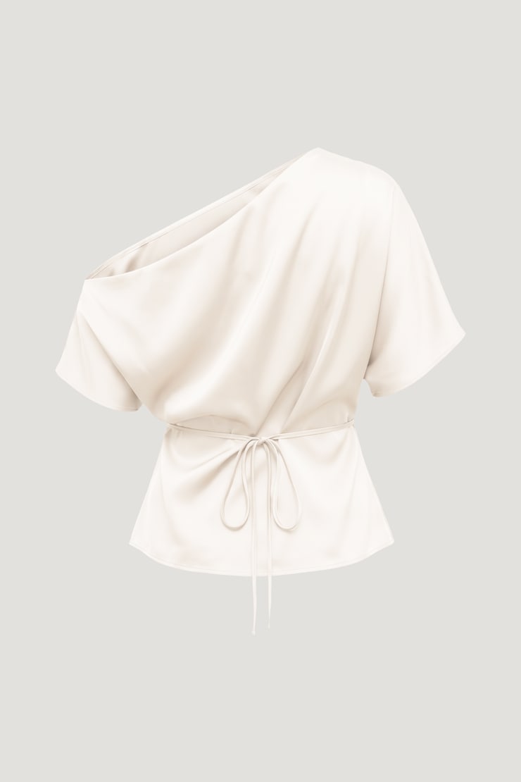 Alexa Satin Blouse Sea Salt Cream large