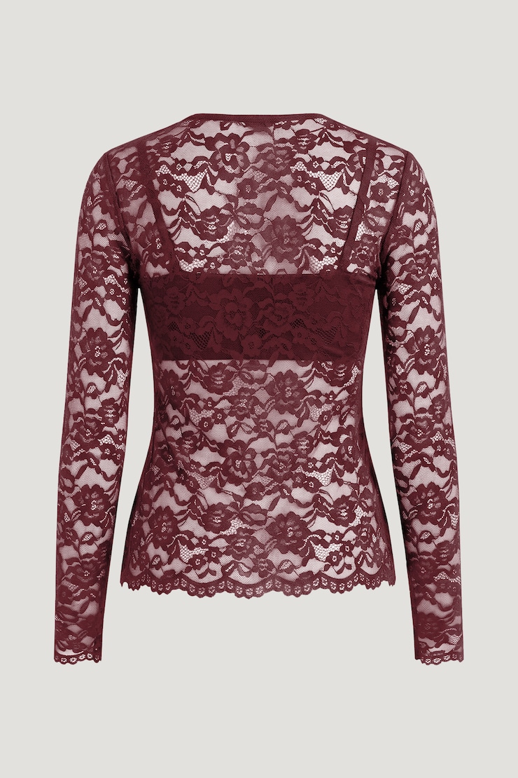 Lace Cardigan Maroon Banner large