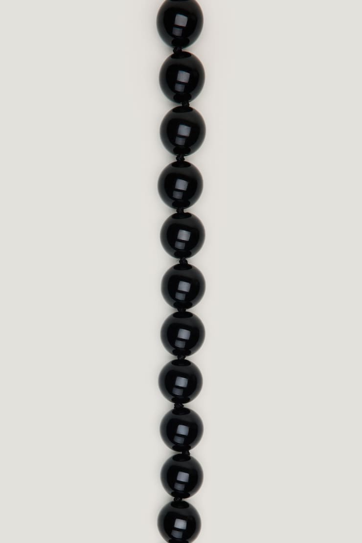 Chunky Beaded Necklace Jet Black large