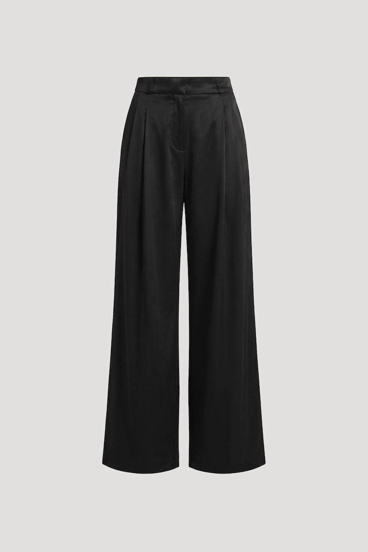 Pantalon en satin à jambe large