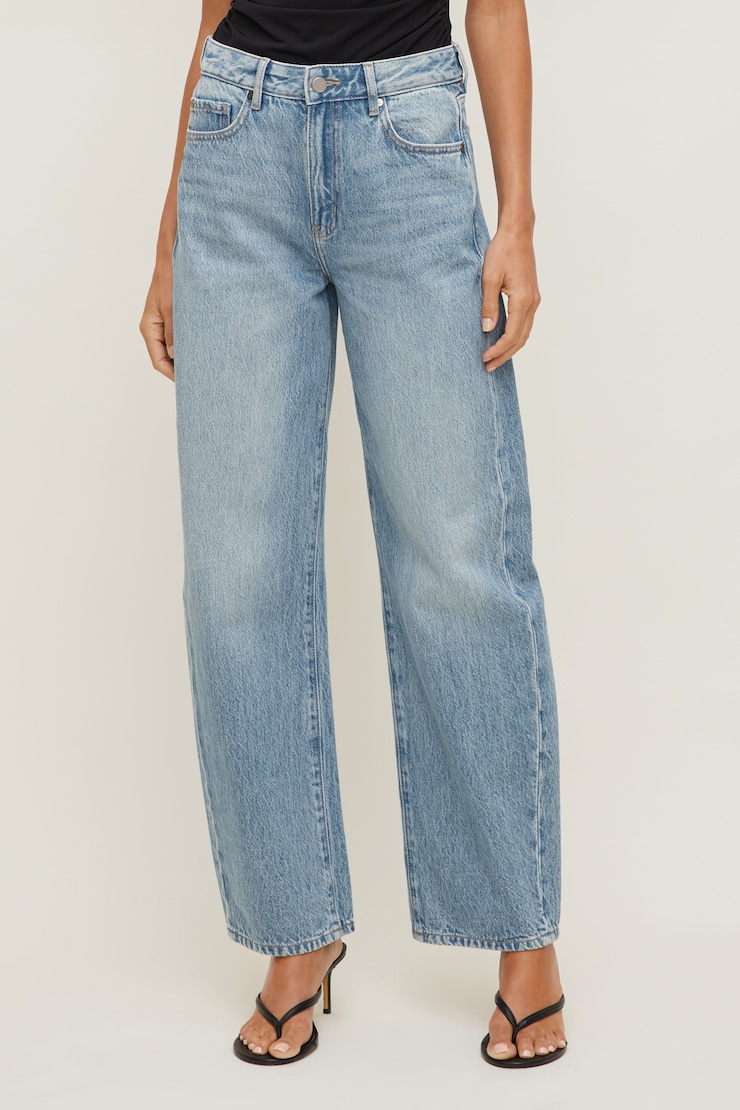 Kennedy High Rise Barrel Leg Jeans Medium Light Indigo / Blue Rebellion large