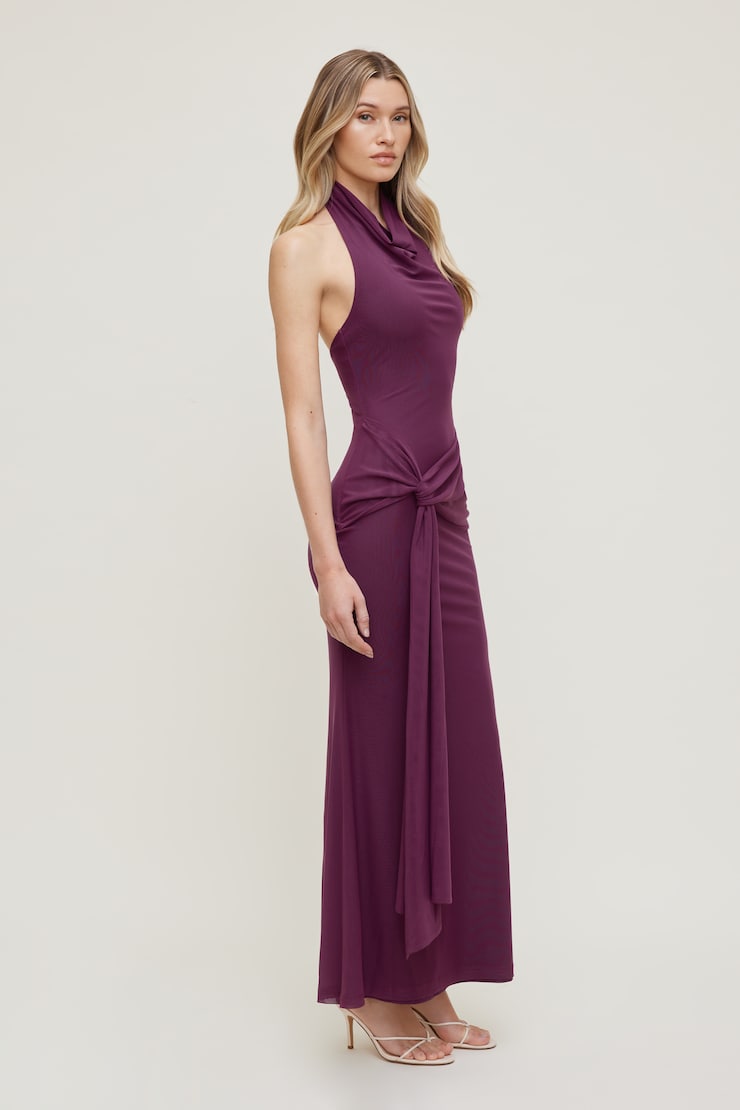 Robe maxi en maille drapée Scarlet