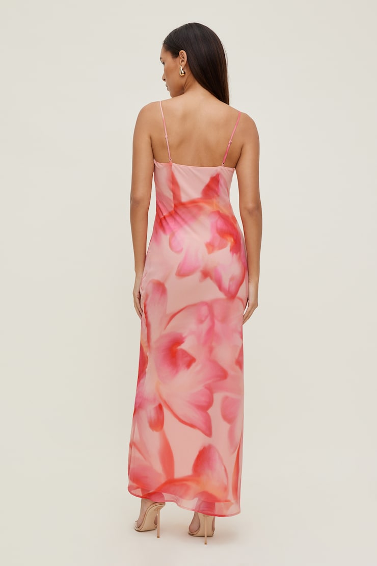 Alessia Maxi Slip Dress Floral Abstract Pink large