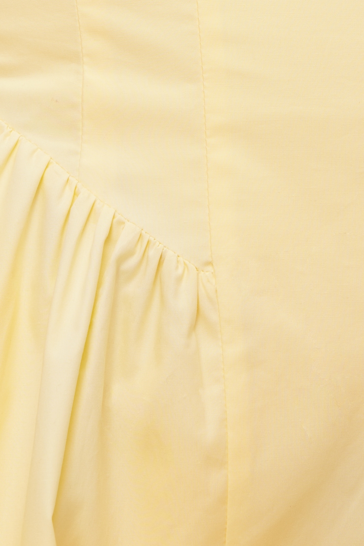 Flared Poplin Mini Dress Flan Yellow large