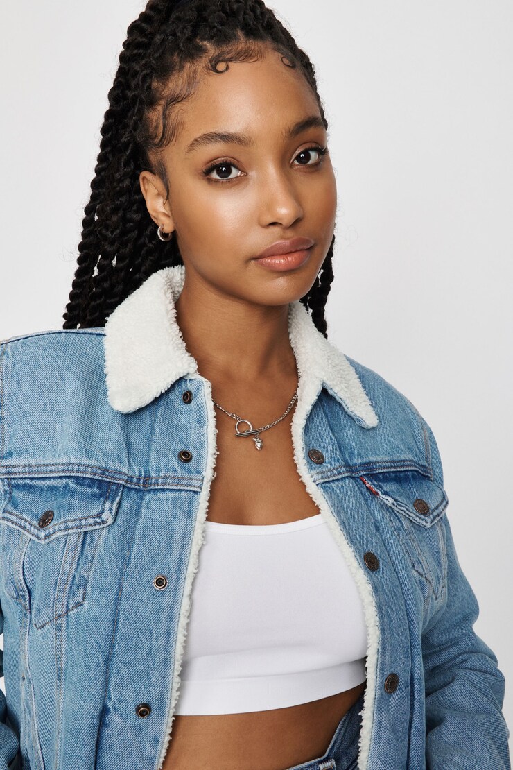 LEVI's Original Sherpa Trucker Jacket, Divided Blue, large