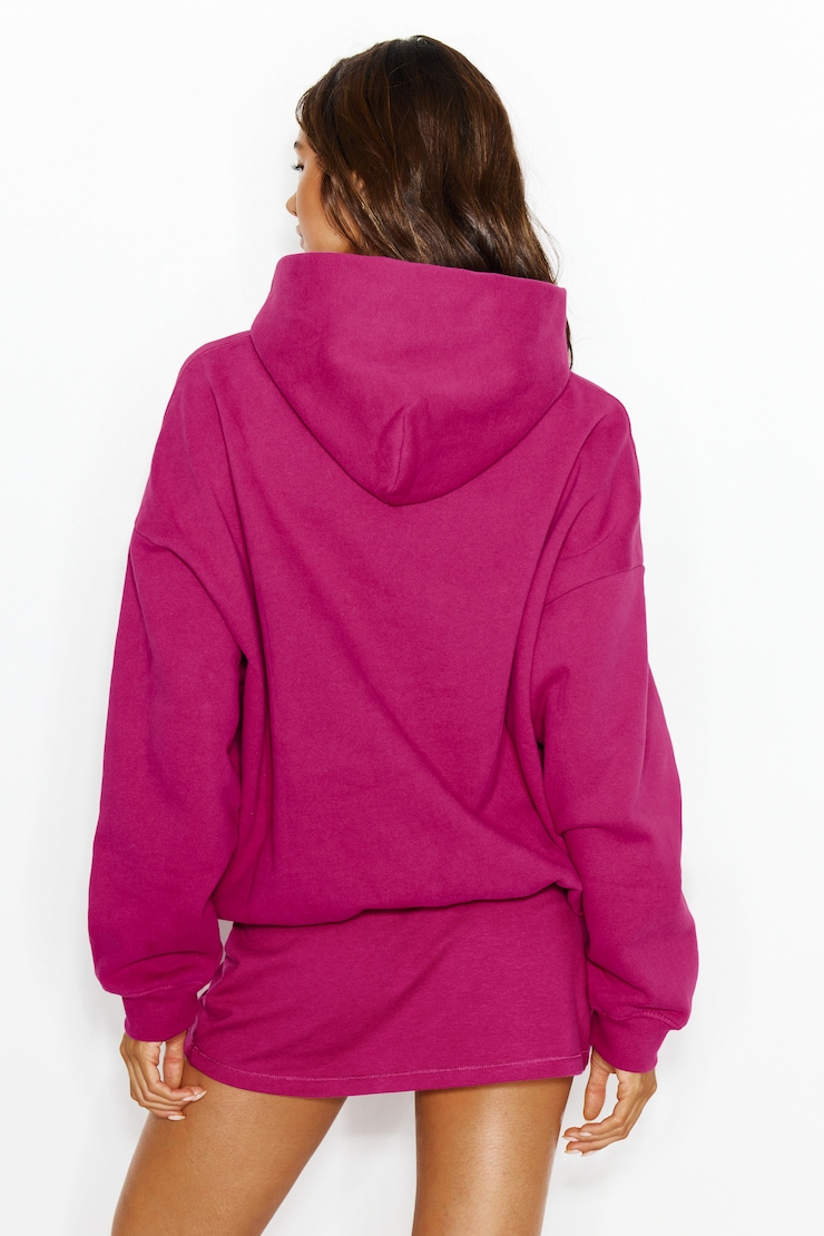 UltraFleece Hoodie, Raspberry Cheeks Pink with Chenille "GARAGE" Logo, large
