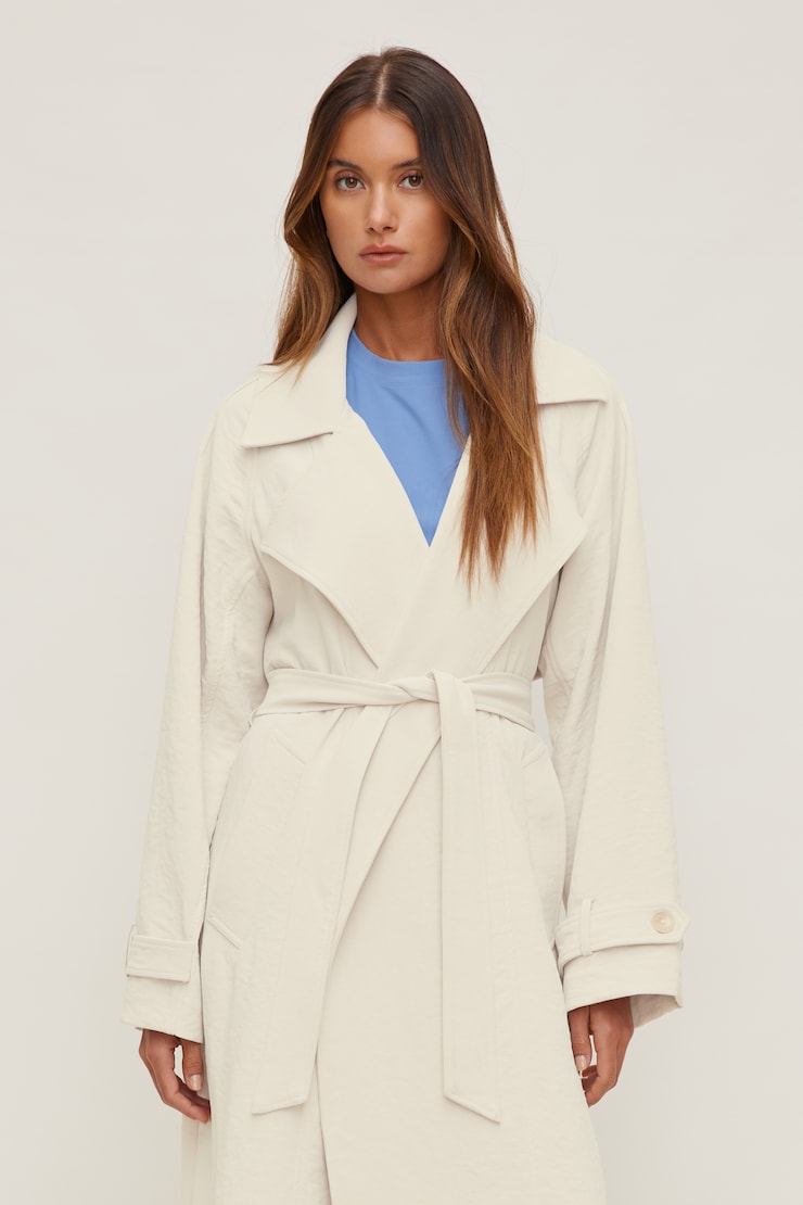 Nadia Airflow Trench Coat Polished Pearl Beige large