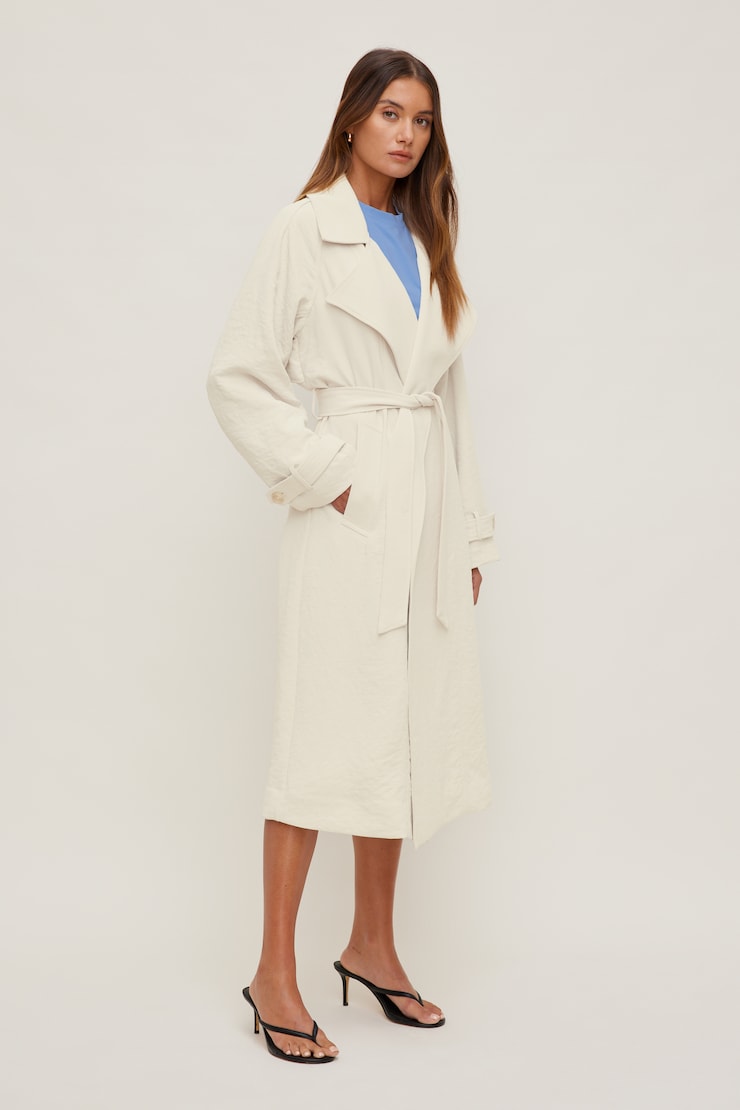 Nadia Airflow Trench Coat Polished Pearl Beige large