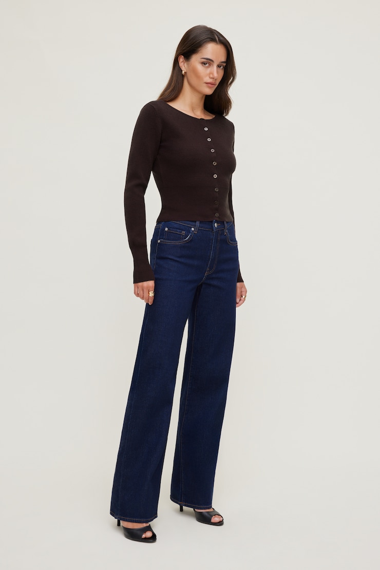 Sara Ribbed Cinch Hem Cardigan Cherry Lacquer Burgundy large