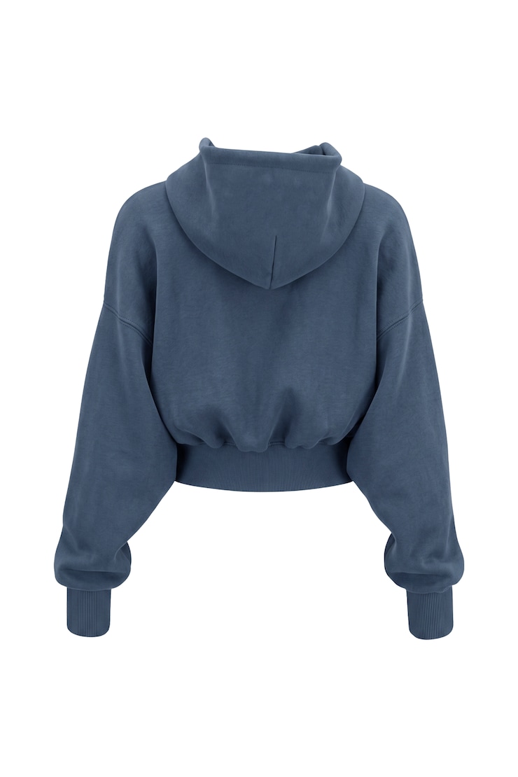UltraFleece Cotton Zip Hoodie, Heated Indigo, large