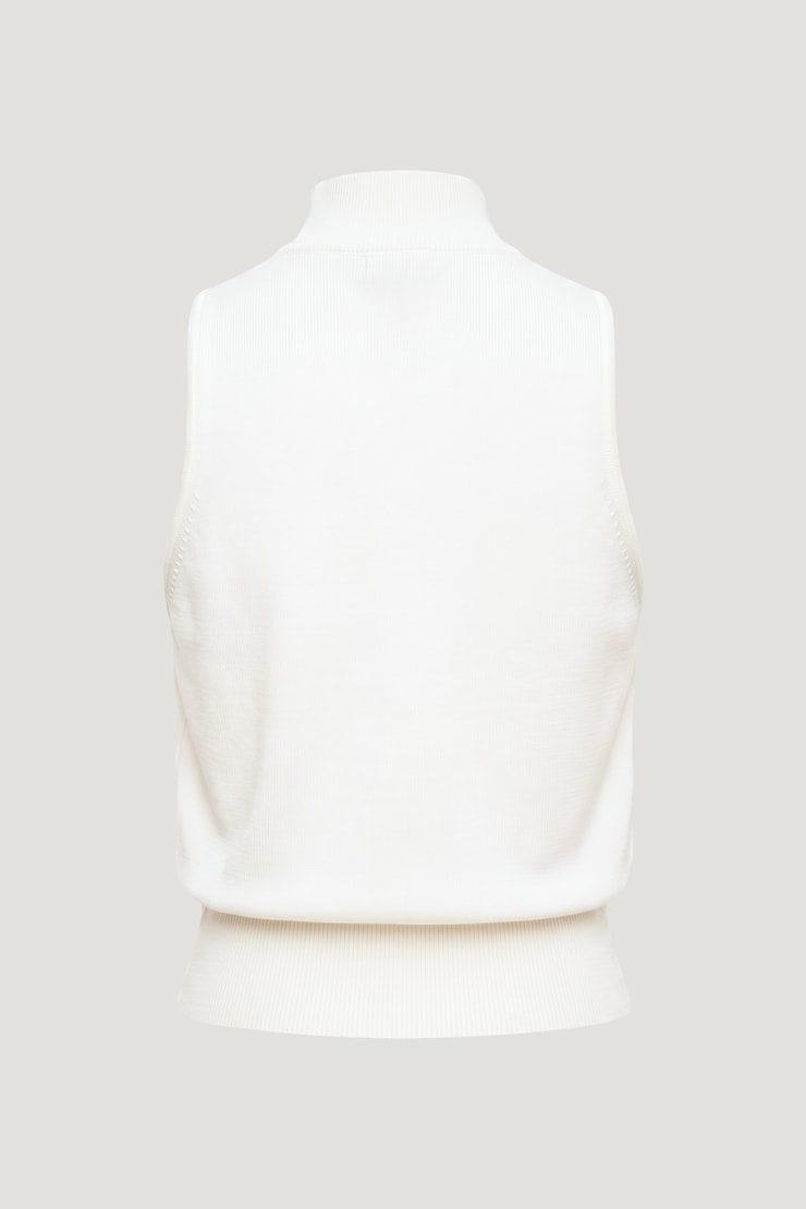 Mock Neck Sweater Vest Snow White large