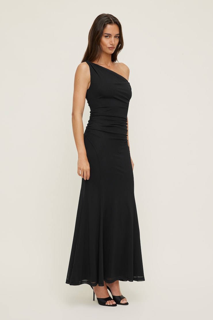 Kristina Mesh Maxi Dress Jet Black large