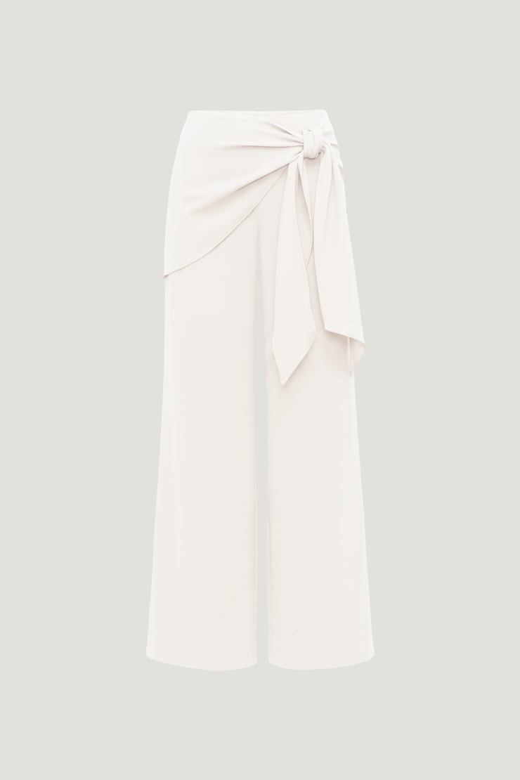 Wrap Wide Leg Pants Calming Off White large