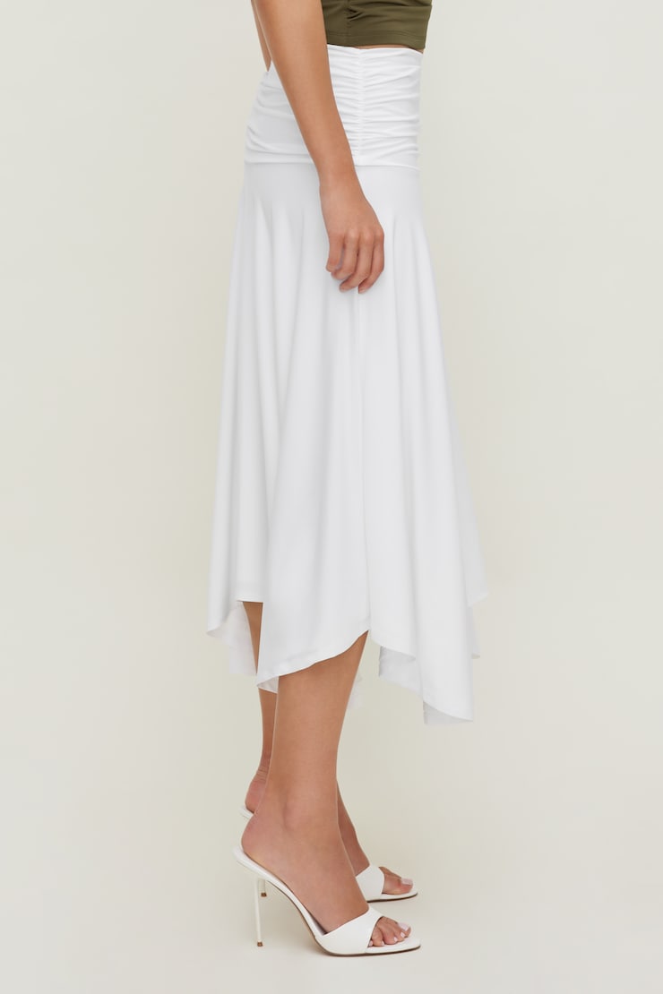 Sculpt Asymmetric Midi Skirt Bright White large