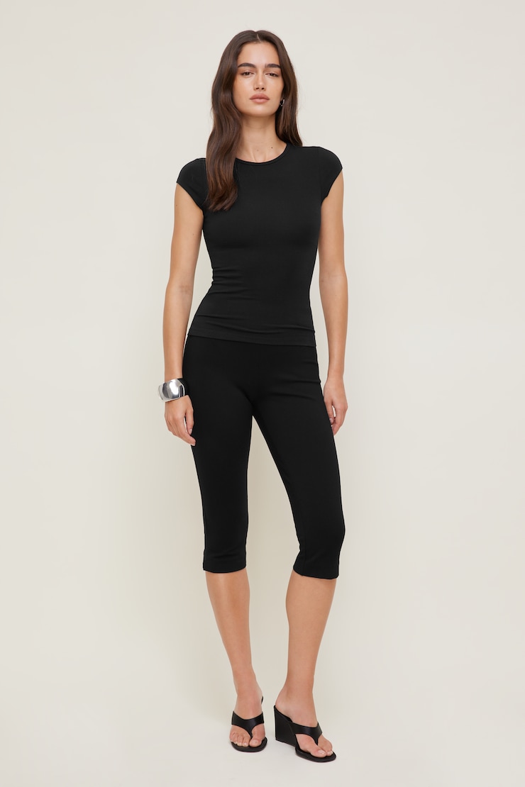 Terri Cotton Spandex T Shirt Jet Black large