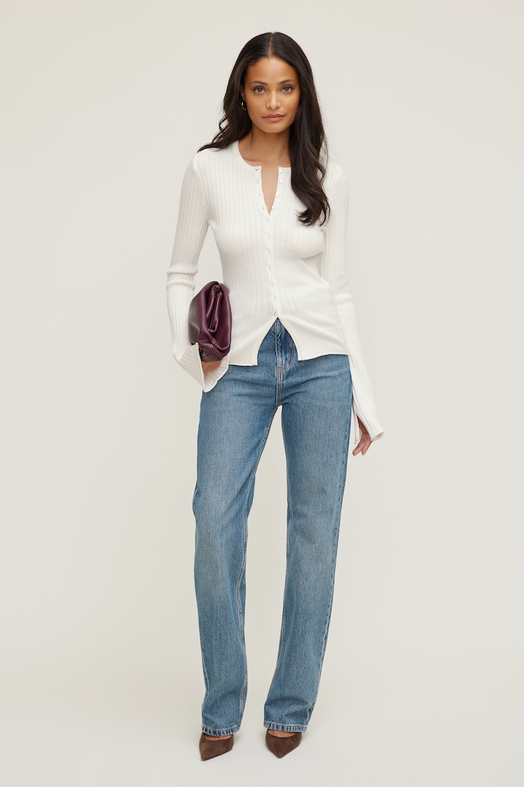 Bell Sleeve Cardigan Snow White large