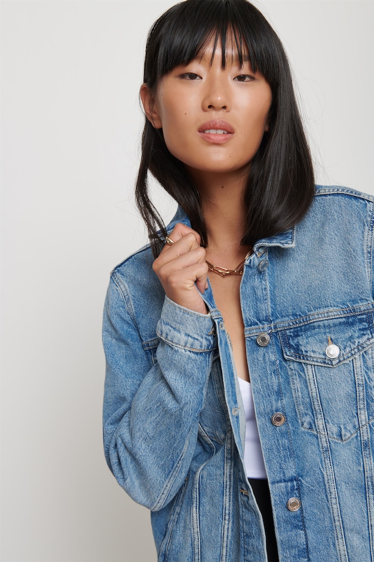 Oversized Denim Jacket Blue Flame large