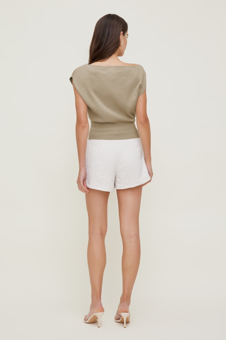 Aria Boat Neck Sweater  Simply Taupe large