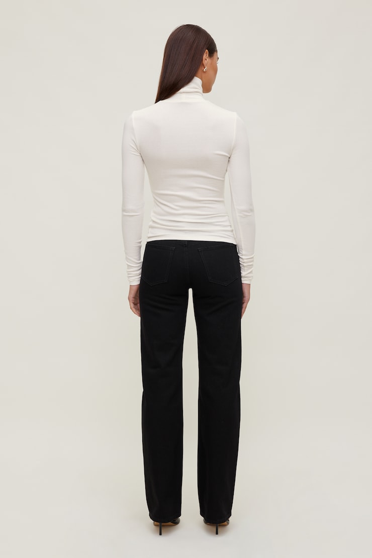Fitted Turtleneck Top Calming Off White large