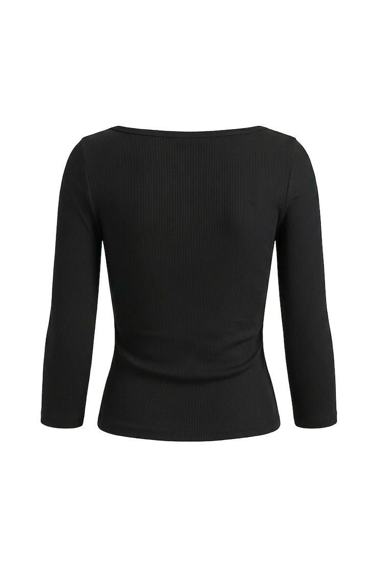 SnatchRib 3/4 Sleeve Top, Jet Black, large