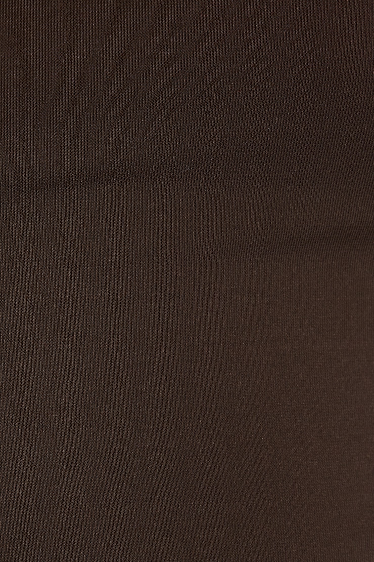 Plunge Neck Long Sleeve Top, Armadillo Brown, large
