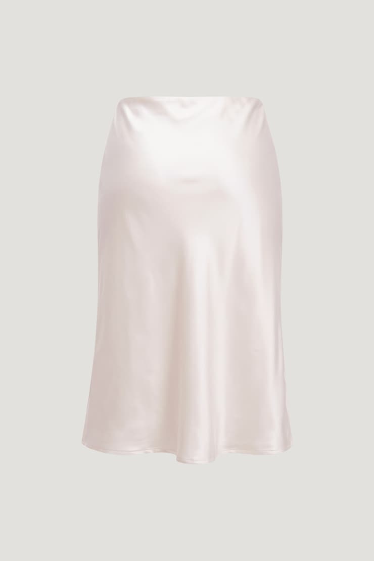 Esther Satin Midi Skirt Sea Salt Cream large