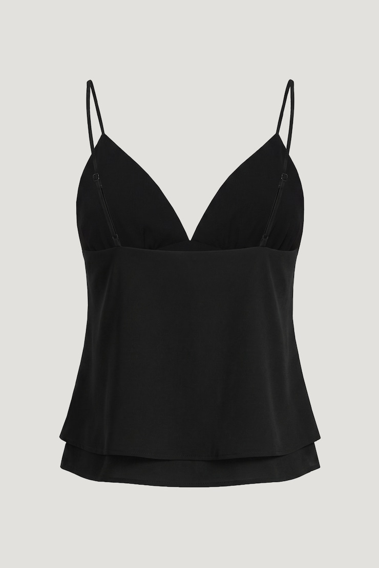 Plunge Babydoll Tank Top Jet Black large