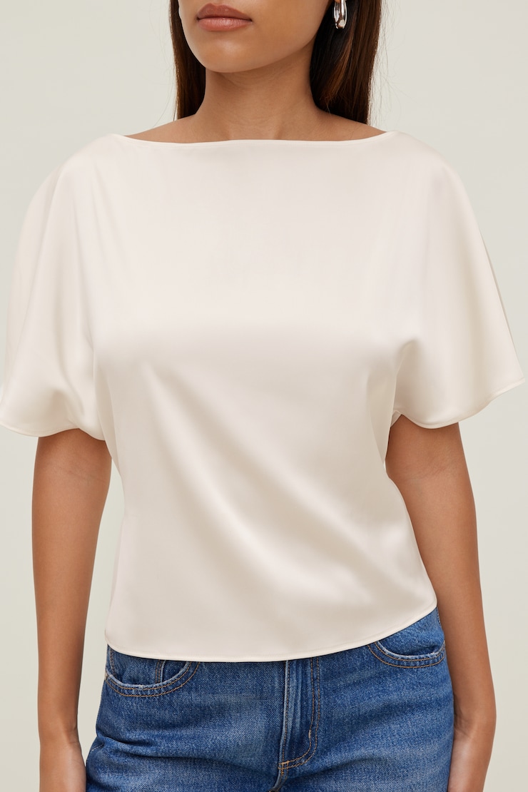 Farra Satin Blouse Sea Salt Cream large