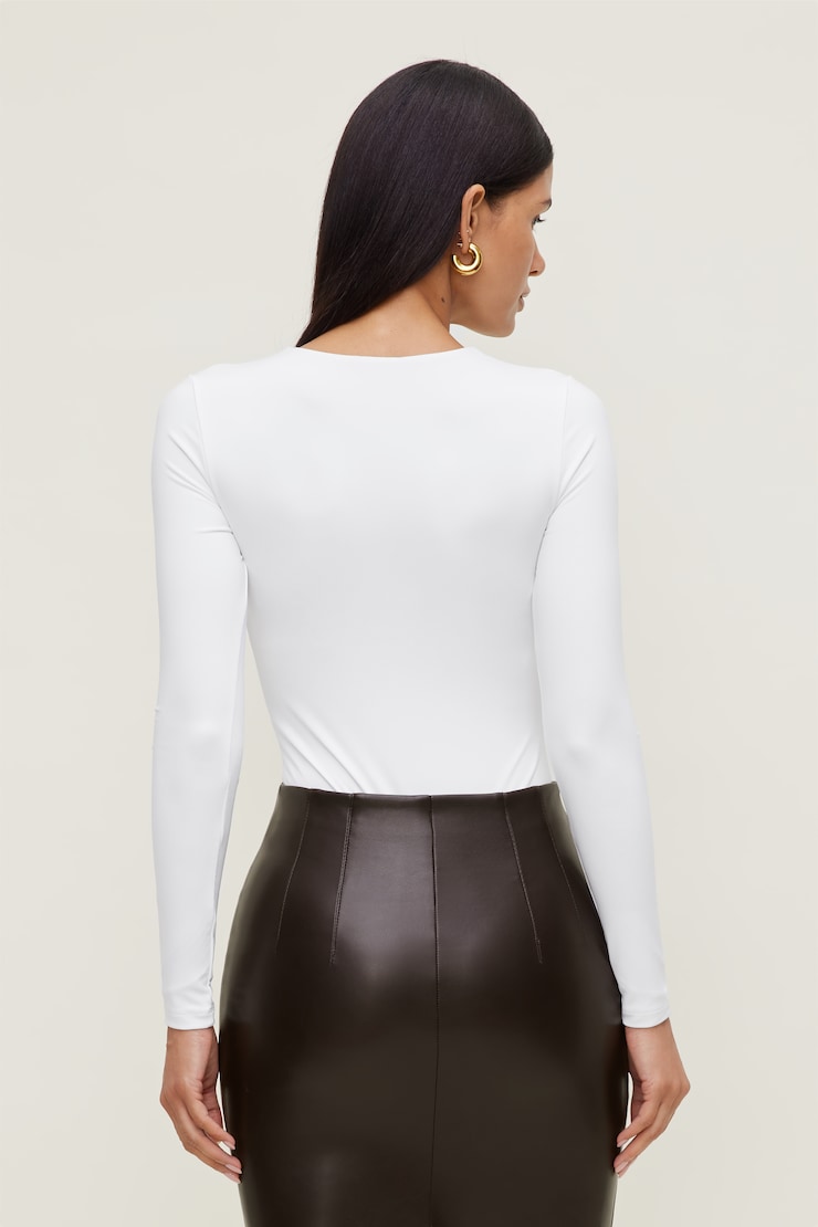 Sculpt Crewneck Bodysuit Bright White large