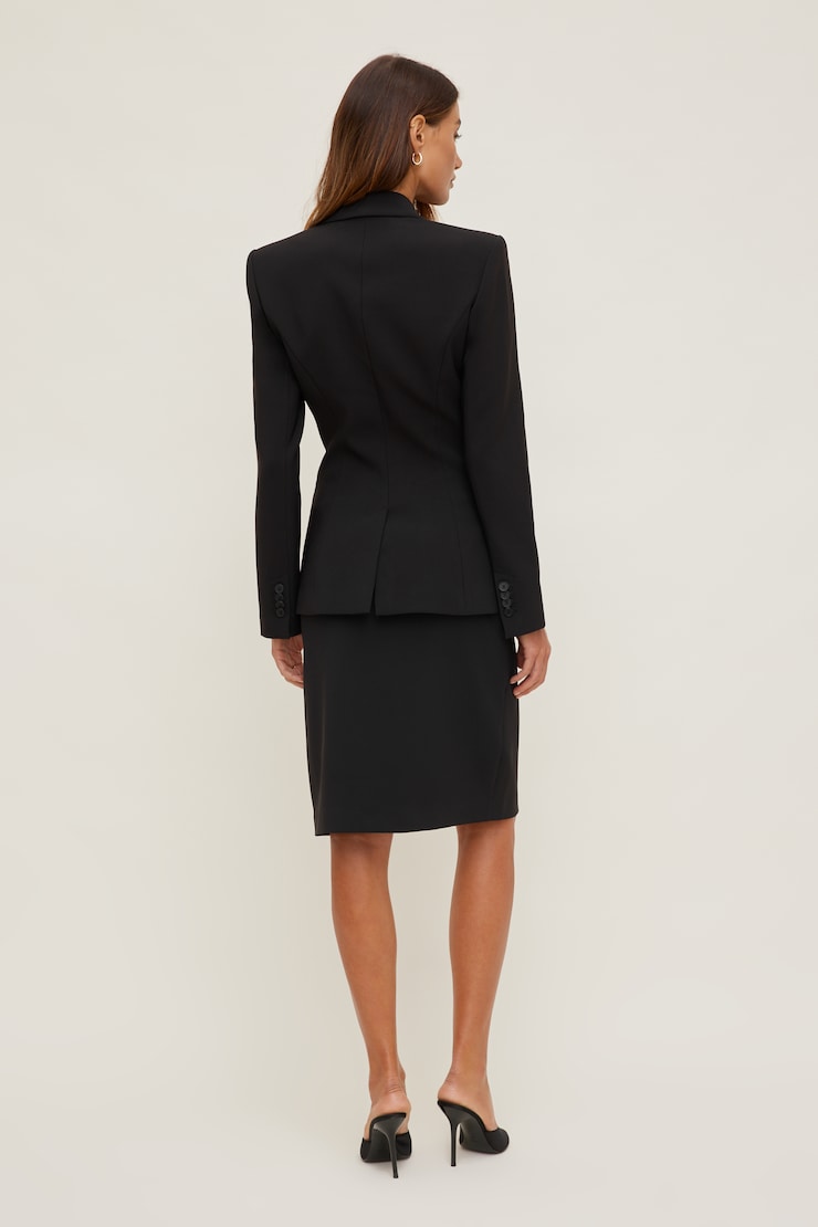 Crepe Midi Skirt Jet Black large