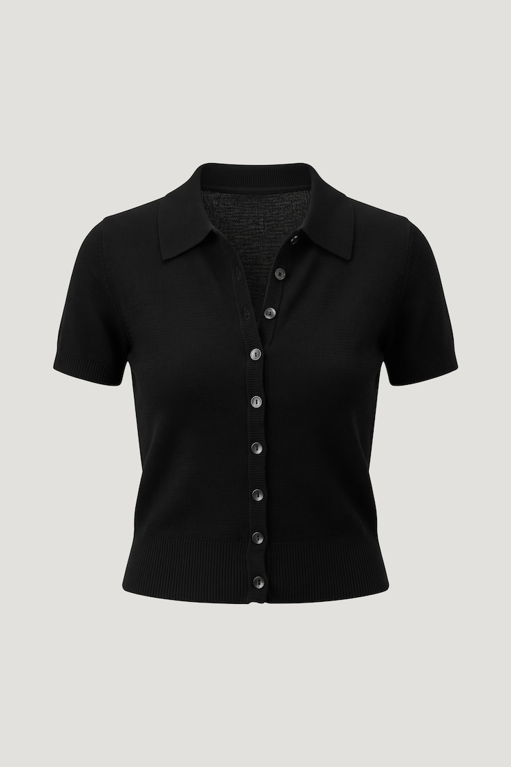 Polo Cardigan Jet Black large